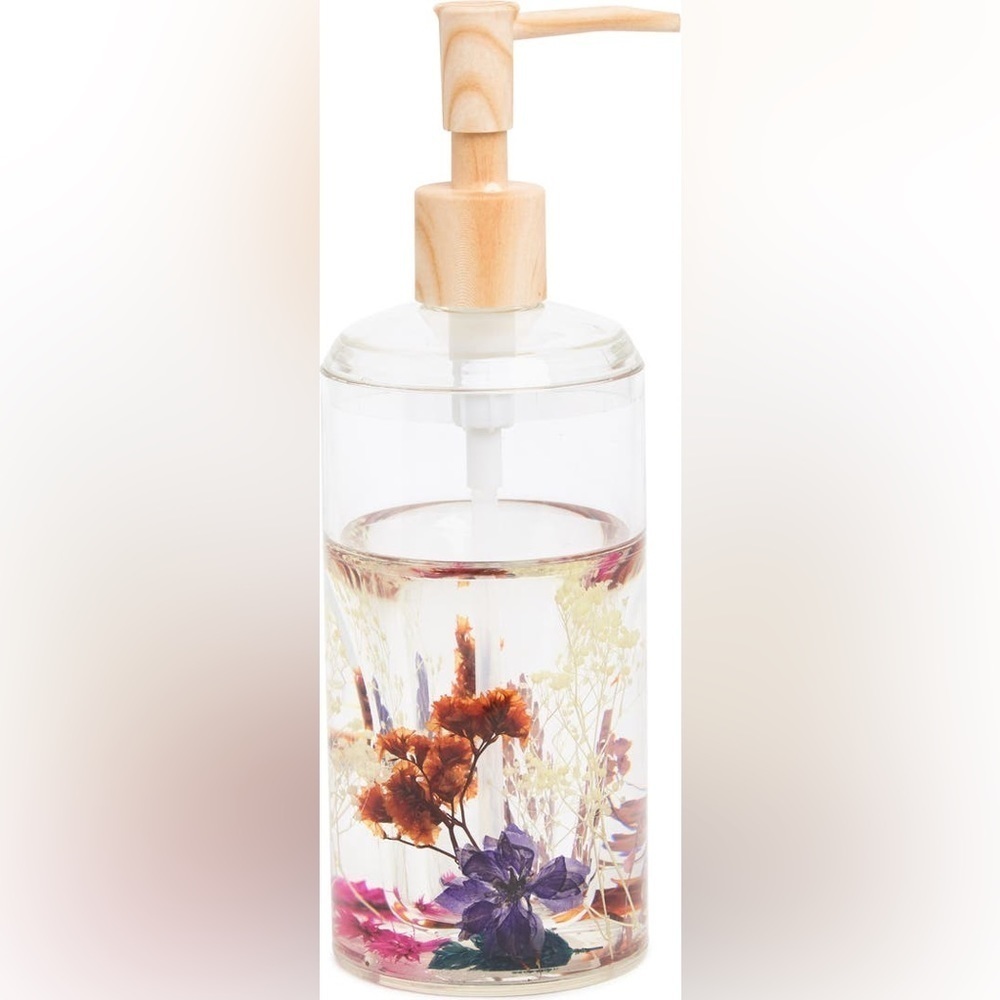 Floating Wildflower Soap or Lotion Pump, Clear, NWT